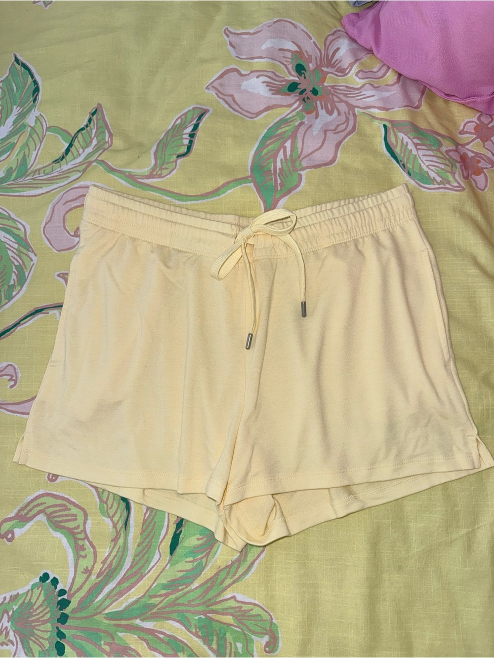 Women's Soft Drawstring Lounge Shorts - Pale Yellow
